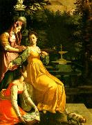 Jacopo da Empoli susanna i badet oil on canvas